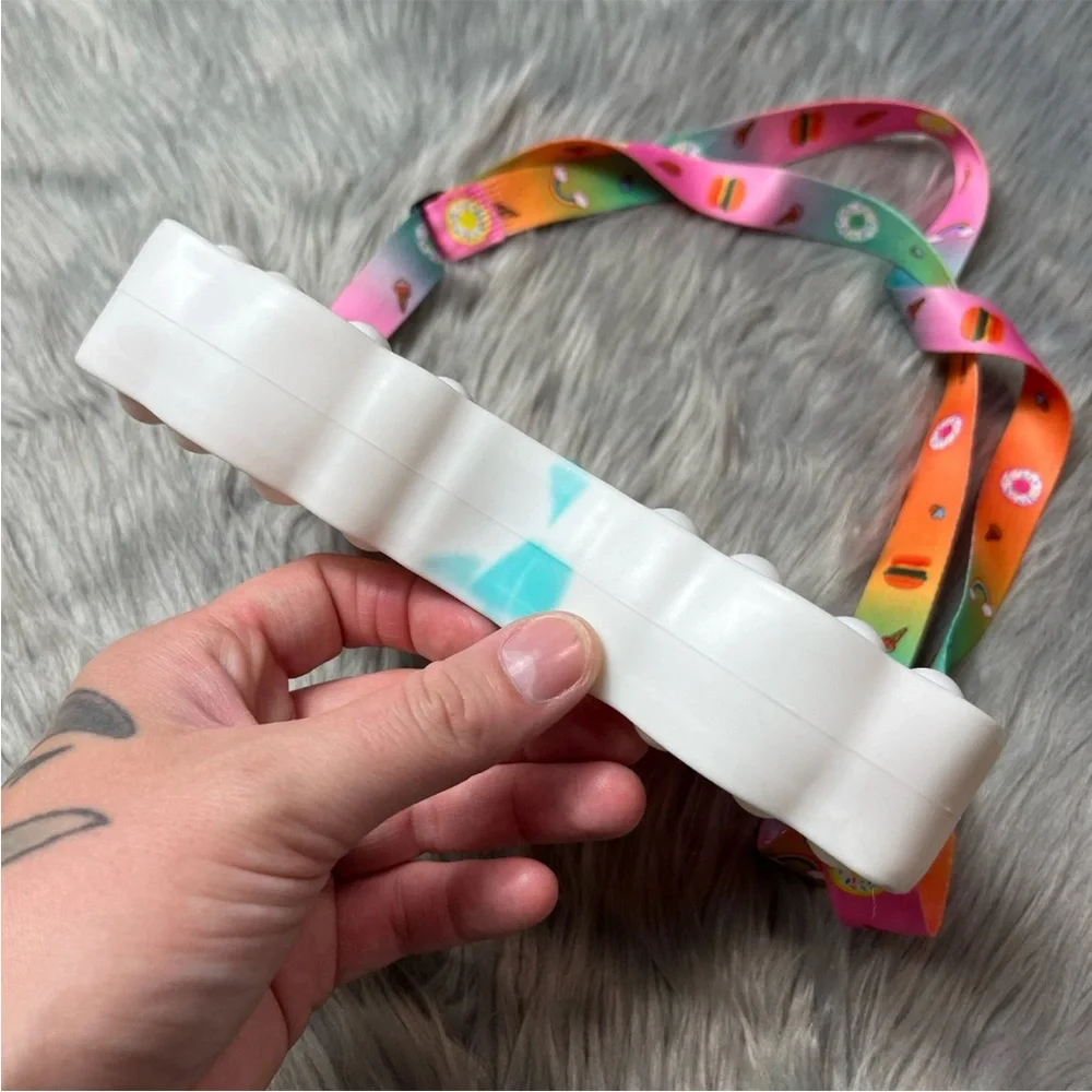 Girls Fidget Rainbow Multicolored Pop Rubber Purse
